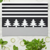 黒エレガント白 キッチンタオル (折り畳み)