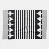 黒エレガント白 キッチンタオル (横)