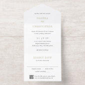 黒エレガント白QRコードモダン結婚 オールインワン招待状 (内側)