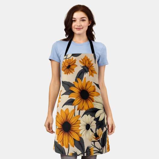 黒エレガント目のサザンズ エプロン (着用した状態)