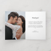 黒エレガント矢印結婚のコラージュ 箔グリーティングカード (内側レイダウン)