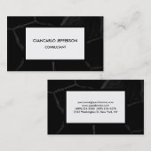 黒エレガント石ミニマリストホワイトプロフェッショナル 名刺 (正面/裏面)