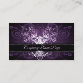 黒エレガント紫と白のトーンヴィンテージフレーム2 名刺