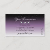 黒エレガント紫のグラデーション輝く宝石スタイリッシュ 名刺 (裏面)