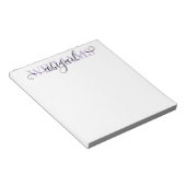 黒エレガント紫の書道台本の名前 ノートパッド (アングル)