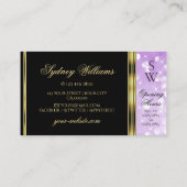 黒エレガント紫グリッター金ゴールド縁どモノグラム 名刺 (裏面)