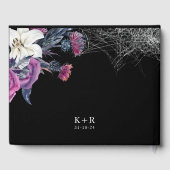 黒エレガント紫ゴシックフローラスカル結婚ズ ゲストブック (裏面)