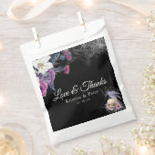 黒エレガント紫ゴシックフローラスカル結婚ズ フェイバーバッグ (クリップ留めされた状態)