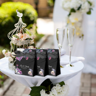 黒エレガント紫ゴシックフローラスカル結婚ズ フェイバーボックス