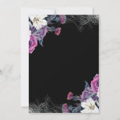 黒エレガント紫ゴシックフローラスカル結婚ズ 招待状 (裏面)