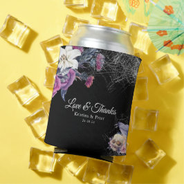 黒エレガント紫ゴシックフローラスカル結婚ズ 缶クーラー