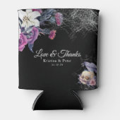 黒エレガント紫ゴシックフローラスカル結婚ズ 缶クーラー (正面)