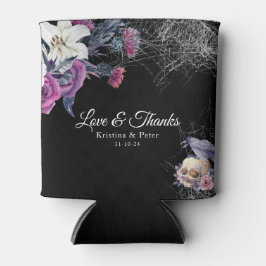 黒エレガント紫ゴシックフローラスカル結婚ズ 缶クーラー