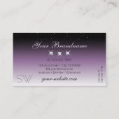 黒エレガント紫スパークルグラデーションジュエリーモノグラム 名刺 (裏面)