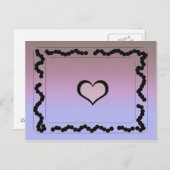 黒エレガント紫デザイン ポストカード (正面/裏面)