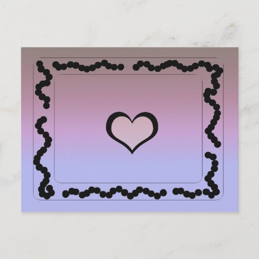 黒エレガント紫デザイン ポストカード (正面)