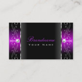 黒エレガント紫色の斜面宝石の装飾品 名刺 (正面)