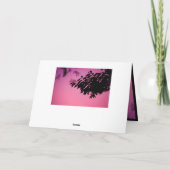 黒エレガント紫色の風景ツリーの枝影 カード (裏面)