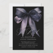 黒エレガント結び結びブライダルシャワー 招待状 (正面)