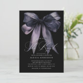 黒エレガント結び結びブライダルシャワー 招待状 (スタンド正面)