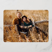 黒エレガント結婚フローラ 箔招待状 (裏面)