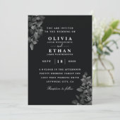 黒エレガント結婚式招待状 招待状 (スタンド正面)