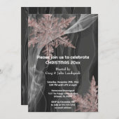 黒エレガント絹・銅の雪片 招待状 (正面/裏面)