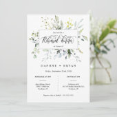 黒エレガント緑の離れリハーサルディナー写真 招待状 (スタンド正面)