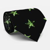 黒エレガント緑ダイヤモンドジェムスターパターン ネクタイ (ロール)