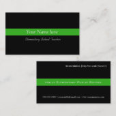 黒エレガント緑プロフェッショナル事業 名刺 (正面/裏面)