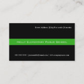 黒エレガント緑プロフェッショナル事業 名刺 (裏面)