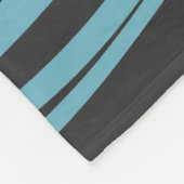 黒エレガント線のターコイズの流線 フリースブランケット (角)