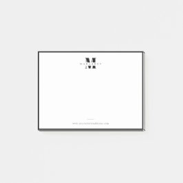 黒エレガント縁どシンプルはっきりしたモノグラム名 ポストイット