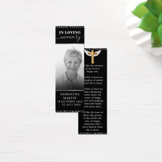 黒エレガント繊細な記念葬式のしおり (デスク)