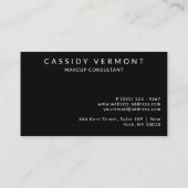 黒エレガント美しいメイクアップヘアコンサルタント 名刺 (裏面)