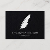 黒エレガント羽無地のクイル公証人弁護士 名刺 (正面)