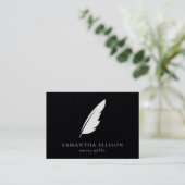 黒エレガント羽無地のクイル公証人弁護士 名刺 (スタンド正面)