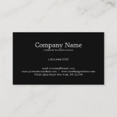 黒エレガント背景と白い黒の円 名刺 (裏面)