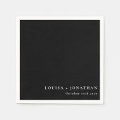 黒エレガント背景トレンディーミニマルカスタム スタンダードカクテルナプキン (正面)