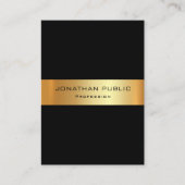 黒エレガント色および金ゴールドテンプレートモダン垂直 名刺 (正面)