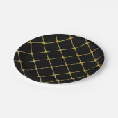 黒エレガント色および金ゴールドデザイン紙パーティープレート ペーパープレート (アングル)