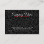 黒エレガント色および金属金ゴールドフローラマスク 名刺 (裏面)