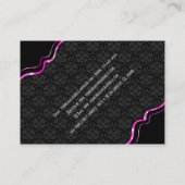 黒エレガント色とピンクのヴィンテージフローラマスク2 名刺 (裏面)