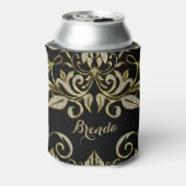 黒エレガント色とフェイク金ゴールドとグリッター 缶クーラー (缶裏面)