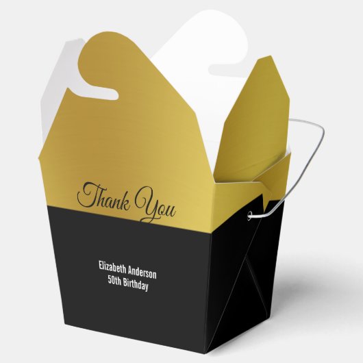 黒エレガント色とフェイク金ゴールド誕生日 フェイバーボックス (オープン)