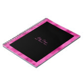 黒エレガント色と熱フェイク色のピンクの箔 ノートブック (左側)