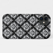 黒エレガント色と白のマスクの幾何学的パターン Case-Mate iPhoneケース (裏面(横))