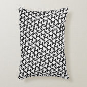黒エレガント色と白の幾何学星模様 アクセントクッション (正面(垂直))