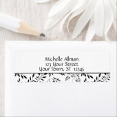 黒エレガント色と白葉色のラベル ラベル (インサイチュ)