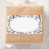 黒エレガント色と白葉色のラベル ラベル (インサイチュ)